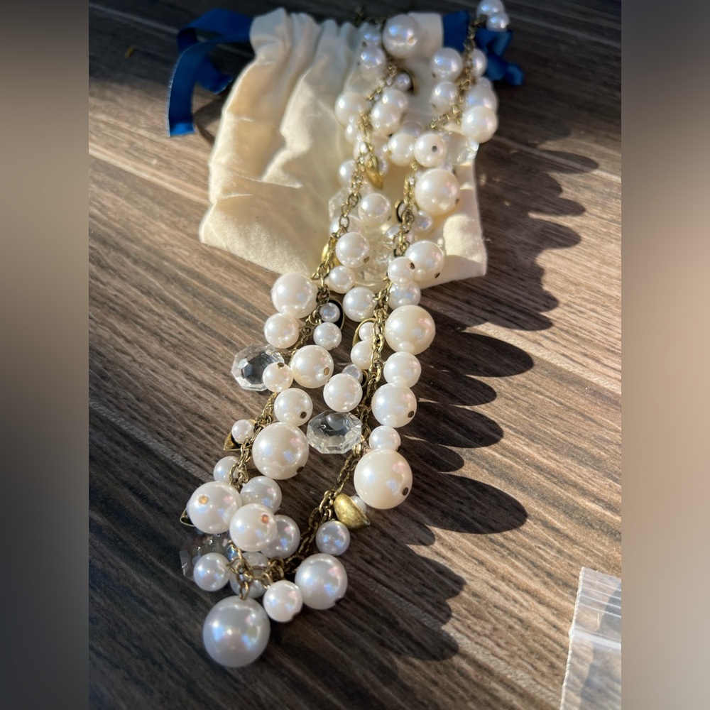 Chloe + Isabel Pearl & Crystal long necklace